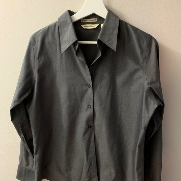 Grey Long Sleeve Eddie Bauer Button Up - Picture 1 of 6